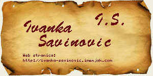 Ivanka Savinović vizit kartica